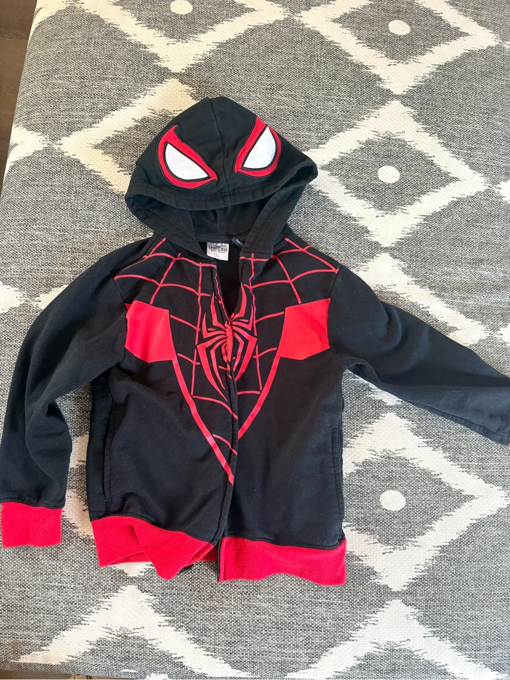 Marvel Black and Red Spider Hoodie with Graphic Web Design